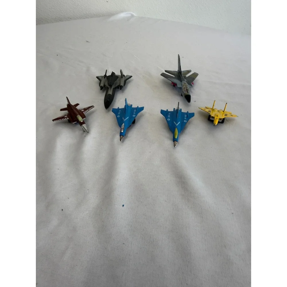 Vintage Diecast Metal Fighter Jet Lot 6pc F-16 F-15 F-20 SR-71 Military Planes